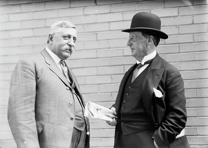 Framed Print : Democratic National Convention - Rep. Lloyd of Missouri, And Senator Newlands of Nevada, 1912. Creator: Harris & Ewing. Democratic National Convention - Rep. Lloyd of Missouri, And Senator Newlands of Nevada, 1912. Creator: Harris & Ewing