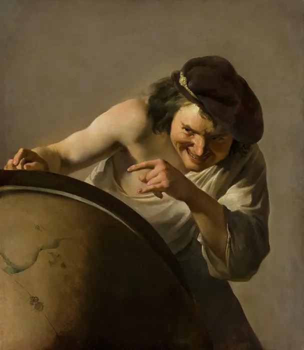 Framed Print : Democritus, the Laughing Philosopher. Creator: Johannes Moreelse Framed Print : Democritus, the Laughing Philosopher. Creator: Johannes Moreelse