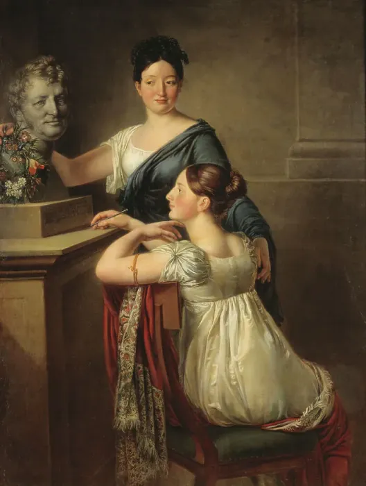 Framed Print : The Demoiselles Charlotte Jeanette and Anne Sofie Laurent, 1815. Creator: Per Krafft the Younger Framed Print : The Demoiselles Charlotte Jeanette and Anne Sofie Laurent, 1815. Creator: Per Krafft the Younger