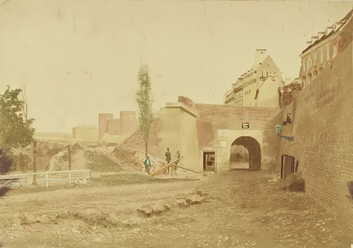 Framed Print : Demolition of Fisher Gate, about 1859. Creator: Unknown Framed Print : Demolition of Fisher Gate, about 1859. Creator: Unknown