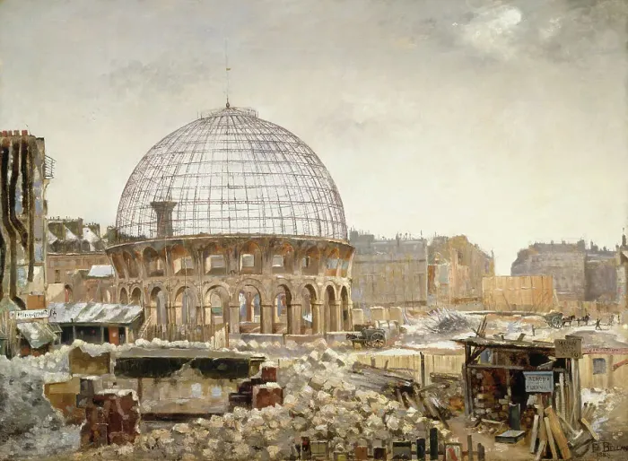 Framed Print : Demolition of the Halle aux bles (wheat exchange), 1888. Creator: Henri Ferdinand Bellan Framed Print : Demolition of the Halle aux bles (wheat exchange), 1888. Creator: Henri Ferdinand Bellan