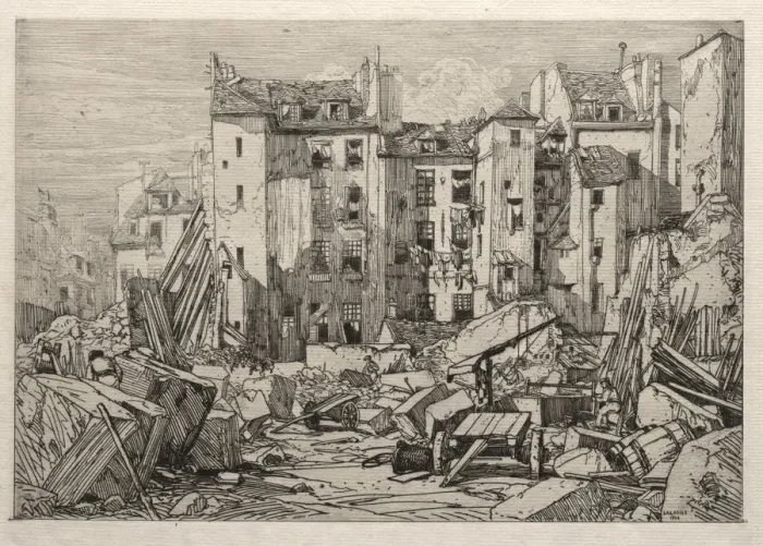 Framed Print : Demolition of Old Houses in Paris, 1862. Creator: Maxime Lalanne (French, 1827-1886) Framed Print : Demolition of Old Houses in Paris, 1862. Creator: Maxime Lalanne (French, 1827-1886)