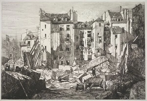 Demolition for the Openning of the Rue des Ecoles, 1862. Creator: Maxime Lalanne (French