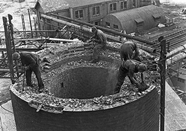 Demolition work Manvers Main colliery, Wath upon Dearne, South Yorkshire, September 1956