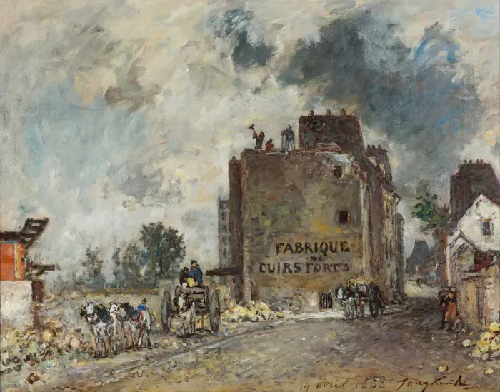 Framed Print : Demolition work in Rue des Francs-Bourgeois-Saint-Marcel, 1868. Artist: Jongkind, Johan Barthold (1819-1891) Framed Print : Demolition work in Rue des Francs-Bourgeois-Saint-Marcel, 1868. Artist: Jongkind, Johan Barthold (1819-1891)