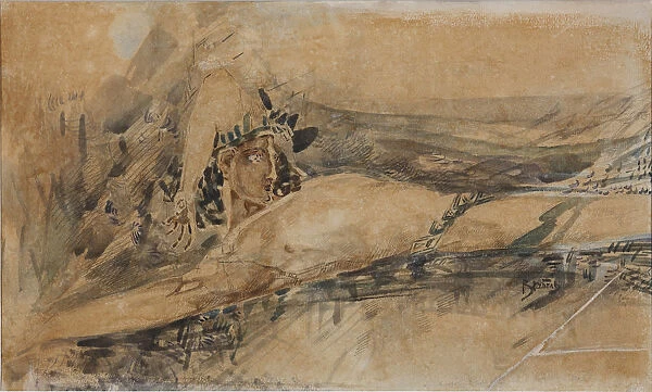 The Demon downcast, 1901. Artist: Vrubel, Mikhail Alexandrovich (1856-1910)