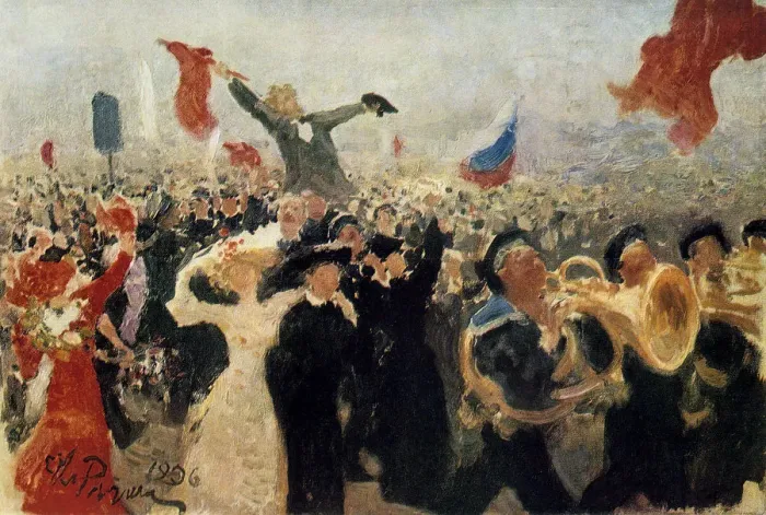 Framed Print : The Demonstration of 17th October, 1905, c1900-1930. Artist: Il ya Repin Framed Print : The Demonstration of 17th October, 1905, c1900-1930. Artist: Il ya Repin