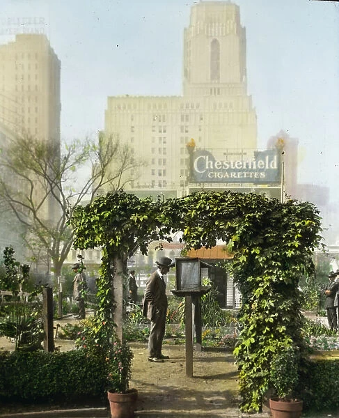 Demonstration garden, Bryant Park, 42nd Street and Fifth Avenue, New York, New York, 1918. Creator: Frances Benjamin Johnston