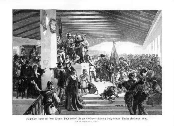 Framed Print : Demonstrations by students in Vienna (1848), 1900 Framed Print : Demonstrations by students in Vienna (1848), 1900