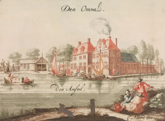 Framed Print : Den Omval, den Amstel, in: Tooneel Der Voornaamste Nederlands Huizen, En Lust Hoven Framed Print : Den Omval, den Amstel, in: Tooneel Der Voornaamste Nederlands Huizen, En Lust Hoven