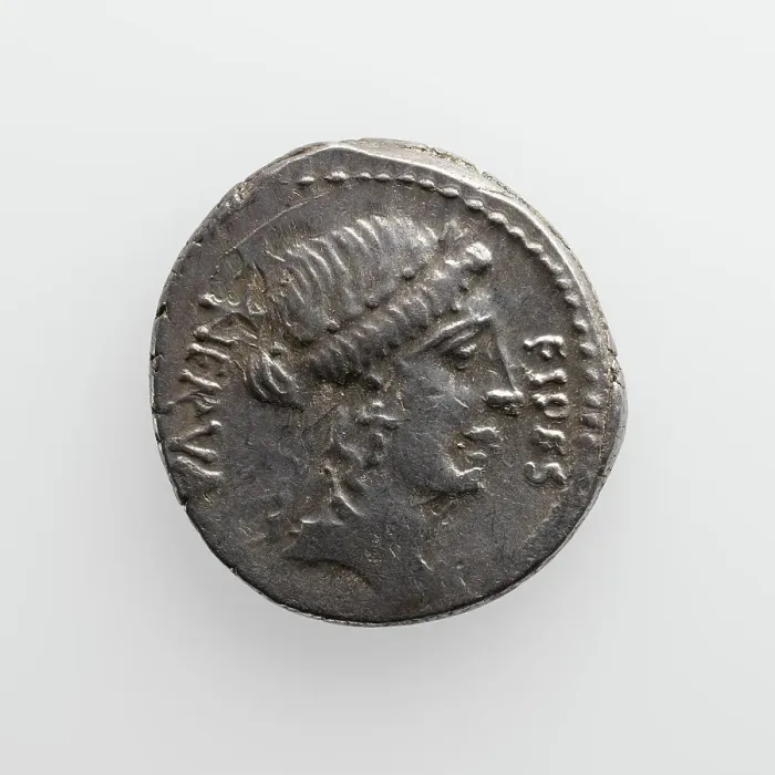 Framed Print : Denarius of Aulus Licinus Nerva, 47 B.C. Creator: Unknown Framed Print : Denarius of Aulus Licinus Nerva, 47 B.C. Creator: Unknown