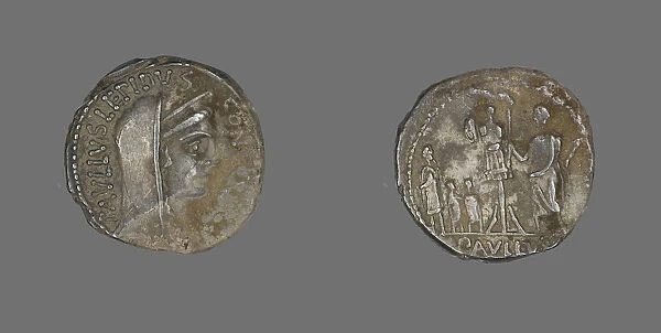 Denarius (Coin) Depicting Concordia, about 62 BCE. Creator: Unknown