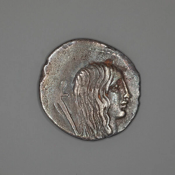 Denarius (Coin) Depicting a Female Head, about 48 BCE. Creator: Unknown