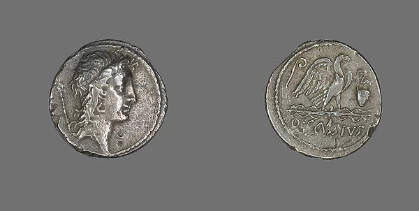 Denarius (Coin) Depicting the Genius Populi Romani, about 55 BCE. Creator: Unknown