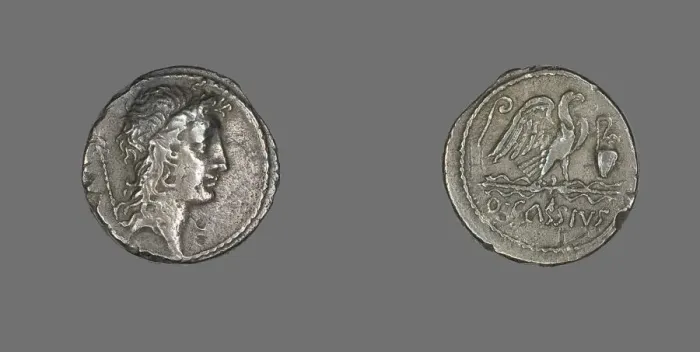 Framed Print : Denarius (Coin) Depicting the Genius Populi Romani, about 55 BCE. Creator: Unknown Framed Print : Denarius (Coin) Depicting the Genius Populi Romani, about 55 BCE. Creator: Unknown