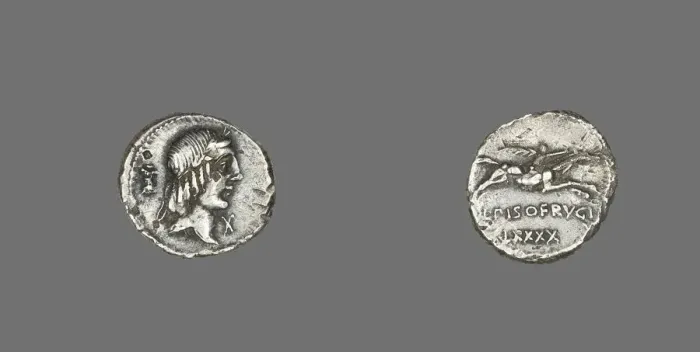 Framed Print : Denarius (Coin) Depicting the God Apollo, 90 BCE. Creator: Unknown Framed Print : Denarius (Coin) Depicting the God Apollo, 90 BCE. Creator: Unknown