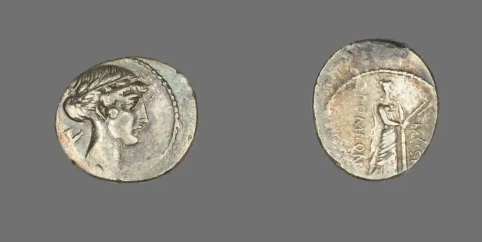 Framed Print : Denarius (Coin) Depicting the God Apollo, 66 BCE. Creator: Unknown Framed Print : Denarius (Coin) Depicting the God Apollo, 66 BCE. Creator: Unknown