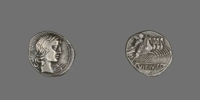 Framed Print : Denarius (Coin) Depicting the God Apollo, 90 BCE. Creator: Unknown Framed Print : Denarius (Coin) Depicting the God Apollo, 90 BCE. Creator: Unknown