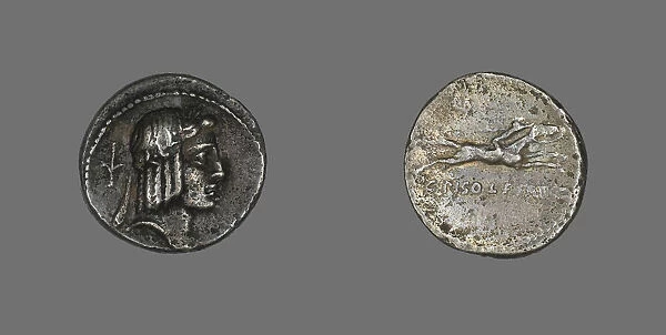 Denarius (Coin) Depicting the God Apollo, about 67 BCE. Creator: Unknown