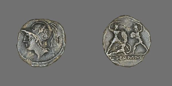Denarius (Coin) Depicting the God Mars, 103 BCE. Creator: Unknown