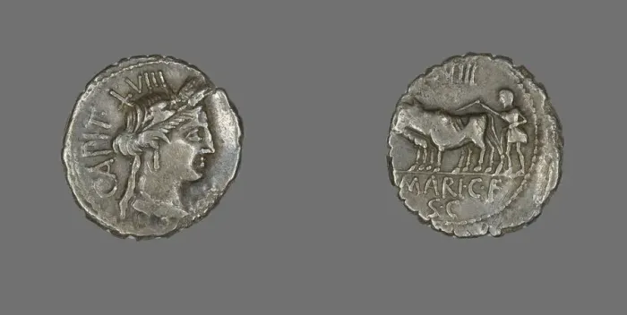 Framed Print : Denarius (Coin) Depicting the Goddess Ceres, 81 BCE. Creator: Unknown Framed Print : Denarius (Coin) Depicting the Goddess Ceres, 81 BCE. Creator: Unknown