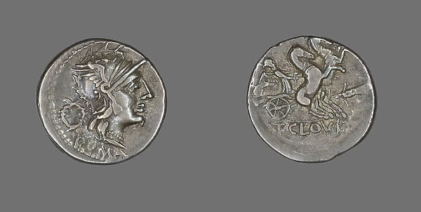 Denarius (Coin) Depicting the Goddess Roma, 128 BCE. Creator: Unknown
