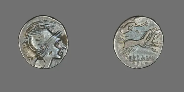 Framed Print : Denarius (Coin) Depicting the Goddess Roma, 109-108 BCE. Creator: Unknown Framed Print : Denarius (Coin) Depicting the Goddess Roma, 109-108 BCE. Creator: Unknown