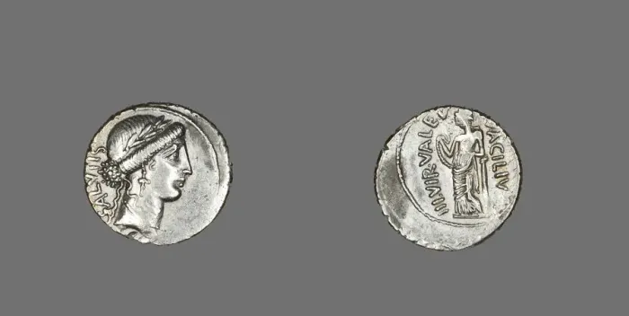 Framed Print : Denarius (Coin) Depicting the Goddess Salus, 49 BCE. Creator: Unknown Framed Print : Denarius (Coin) Depicting the Goddess Salus, 49 BCE. Creator: Unknown