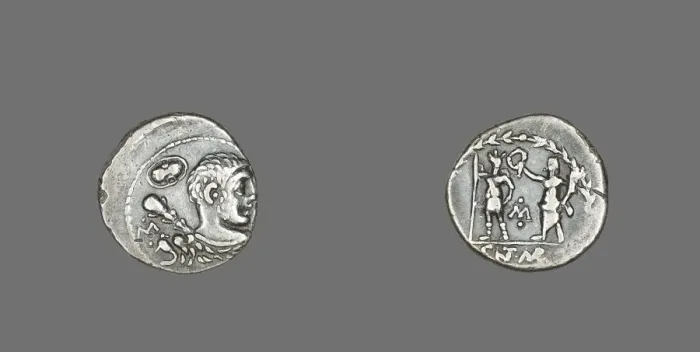 Framed Print : Denarius (Coin) Depicting the Hero Hercules, 100 BCE. Creator: Unknown Framed Print : Denarius (Coin) Depicting the Hero Hercules, 100 BCE. Creator: Unknown