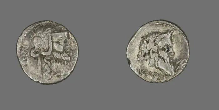 Framed Print : Denarius (Coin) Depicting the Satyr Silenus, 90 BCE. Creator: Unknown Framed Print : Denarius (Coin) Depicting the Satyr Silenus, 90 BCE. Creator: Unknown