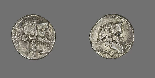 Denarius (Coin) Depicting the Satyr Silenus, 90 BCE. Creator: Unknown