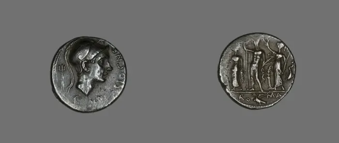 Framed Print : Denarius (Coin) Depicting Scipio Africanus, 112-111 BCE. Creator: Unknown Framed Print : Denarius (Coin) Depicting Scipio Africanus, 112-111 BCE. Creator: Unknown