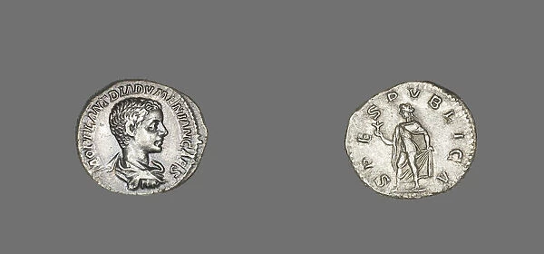 Denarius (Coin) Portraying Diadumenian, 217 (April  /  December). Creator: Unknown