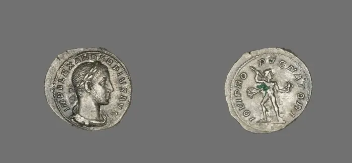 Framed Print : Denarius (Coin) Portraying Emperor Alexander Pius, 231-235. Creator: Unknown Framed Print : Denarius (Coin) Portraying Emperor Alexander Pius, 231-235. Creator: Unknown