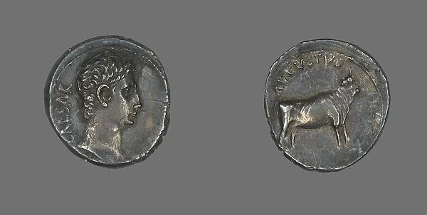 Denarius (Coin) Portraying Emperor Augustus, 21-20 BCE. Creator: Unknown