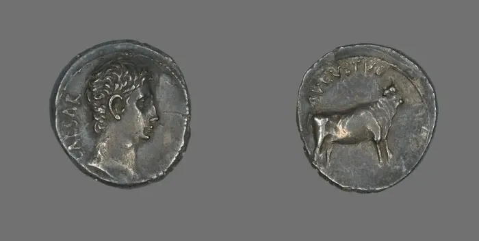Framed Print : Denarius (Coin) Portraying Emperor Augustus, 21-20 BCE. Creator: Unknown Framed Print : Denarius (Coin) Portraying Emperor Augustus, 21-20 BCE. Creator: Unknown