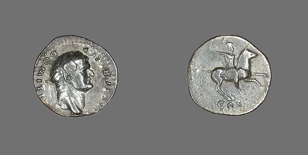 Denarius (Coin) Portraying Emperor Domitian, 77-78. Creator: Unknown