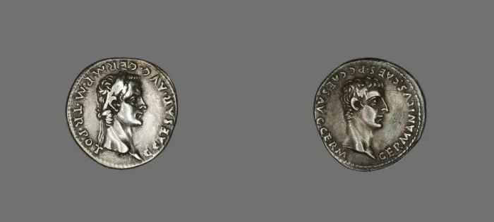 Framed Print : Denarius (Coin) Portraying Emperor Gaius (Caligula), 37-38. Creator: Unknown Framed Print : Denarius (Coin) Portraying Emperor Gaius (Caligula), 37-38. Creator: Unknown