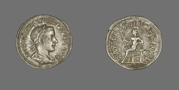 Denarius (Coin) Portraying Emperor Gordian III, 241-243. Creator: Unknown