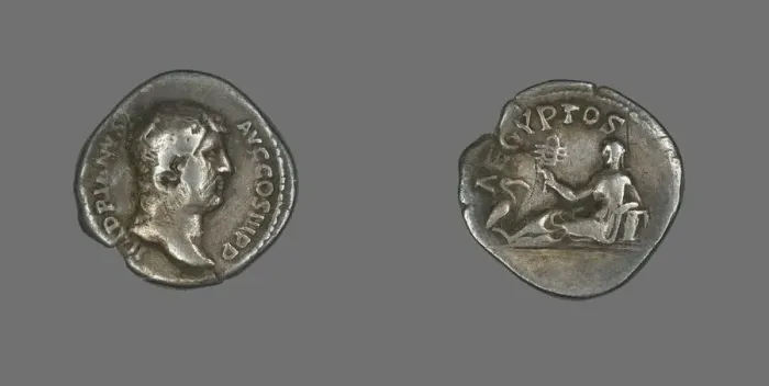 Framed Print : Denarius (Coin) Portraying Emperor Hadrian, 134-138. Creator: Unknown Framed Print : Denarius (Coin) Portraying Emperor Hadrian, 134-138. Creator: Unknown