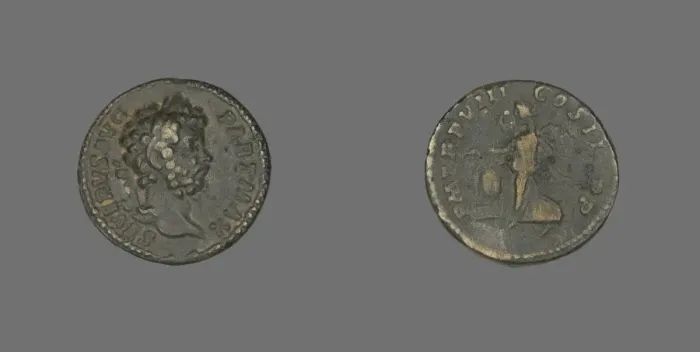 Framed Print : Denarius (Coin) Portraying Emperor Septimius Severus, 200. Creator: Unknown Framed Print : Denarius (Coin) Portraying Emperor Septimius Severus, 200. Creator: Unknown