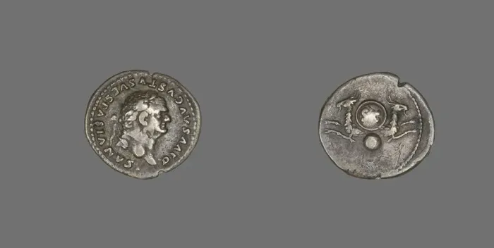 Framed Print : Denarius (Coin) Portraying Emperor Vespasian, 80-81. Creator: Unknown Framed Print : Denarius (Coin) Portraying Emperor Vespasian, 80-81. Creator: Unknown
