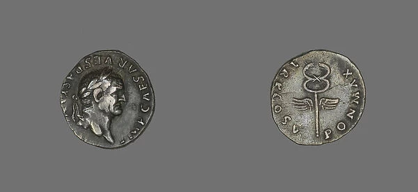 Denarius (Coin) Portraying Emperor Vespasian, 74. Creator: Unknown
