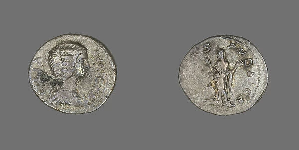 Denarius (Coin) Portraying Empress Julia Domna, 196-211. Creator: Unknown
