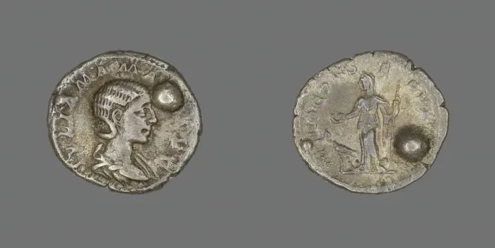 Framed Print : Denarius (Coin) Portraying Julia Mamaea, 222-235. Creator: Unknown Framed Print : Denarius (Coin) Portraying Julia Mamaea, 222-235. Creator: Unknown