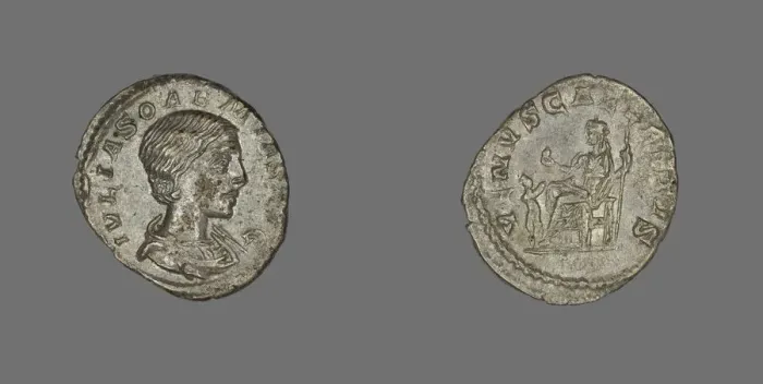 Framed Print : Denarius (Coin) Portraying Julia Soaemias, 218-222. Creator: Unknown