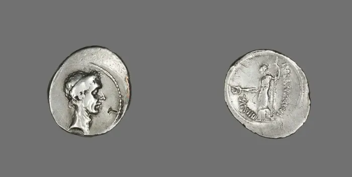 Framed Print : Denarius (Coin) Portraying Julius Caesar, 43 BCE. Creator: Unknown Framed Print : Denarius (Coin) Portraying Julius Caesar, 43 BCE. Creator: Unknown