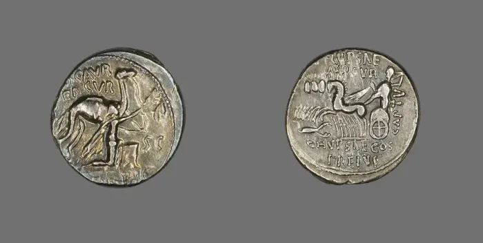 Framed Print : Denarius (Coin) Portraying King Aretas, 58 BCE. Creator: Unknown Framed Print : Denarius (Coin) Portraying King Aretas, 58 BCE. Creator: Unknown