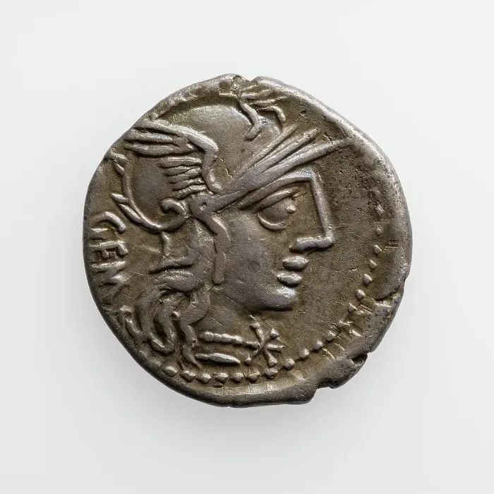 Framed Print : Denarius of M. Aburius Geminus, about 132 B.C. Creator: Unknown Framed Print : Denarius of M. Aburius Geminus, about 132 B.C. Creator: Unknown