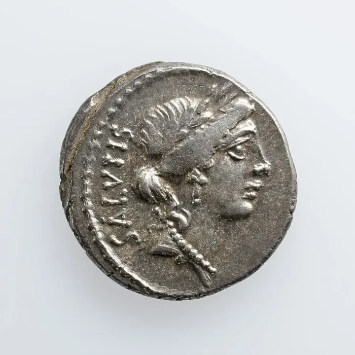Framed Print : Denarius of Mn. Acilius, 49 B.C. Creator: Unknown Framed Print : Denarius of Mn. Acilius, 49 B.C. Creator: Unknown
